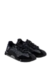 Dolce & Gabbana Black sneakers for men - logo. 30% cotton, 10% elastane, 10% polyamide. Country of manufacture: Italy. Care: specialized cleaning - photo 3