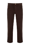 Scissor Scriptor Men's brown jeans made of cotton and polyurethane - Decor: logo. Composition: 98% cotton, 2% polyurethane. Closure type: Zipper, buttons. Pockets: three front pockets, two back pockets. Country of manufacture: Italy. Care: specialized cleaning - photo 1