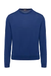 Cesare di Napoli Men's blue long sleeve wool jumper - 100% wool. Country of manufacture: Italy. Care: specialized cleaning - photo 1