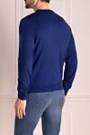 Men's blue long sleeve wool jumper Cesare di Napoli - 100% wool. Country of manufacture: Italy. Care: specialized cleaning - photo 4