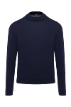 Cesare di Napoli Men's blue cashmere and silk jumper - stand collar. 70% cashmere, 30% silk. Country of manufacture: Italy. Care: specialized cleaning - photo 1