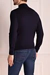 Men's high-collared woolen jumper blue Cesare di Napoli - High collar stand. 100% wool. Country of manufacture: Italy. Care: specialized cleaning - photo 4