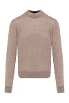 Cesare di Napoli Men's high-collared stand-up woolen sweater beige - High collar stand. 100% wool. Country of manufacture: Italy. Care: specialized cleaning - photo 1