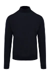 Cesare di Napoli Men's high-collared woolen jumper blue - High collar stand. 100% wool. Country of manufacture: Italy. Care: specialized cleaning - photo 1