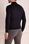 Men's high-collared woolen jumper blue Cesare di Napoli - High collar stand. 100% wool. Country of manufacture: Italy. Care: specialized cleaning - photo 4