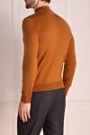 Men's high-collared stand-up woolen jumper brown Cesare di Napoli - High collar stand. 100% wool. Country of manufacture: Italy. Care: specialized cleaning - photo 4