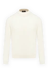 Cesare di Napoli Men's high-collar stand-up woolen sweater white - High collar stand. 100% wool. Country of manufacture: Italy. Care: specialized cleaning - photo 1