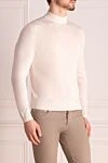 Cesare di Napoli Men's high-collar stand-up woolen sweater white - High collar stand. 100% wool. Country of manufacture: Italy. Care: specialized cleaning - photo 3