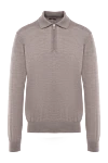 Cesare di Napoli Long sleeve woolen polo for men beige - 100% wool. Closure: buttons. Country of manufacture: Italy. Care: specialized cleaning - photo 1