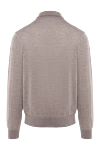 Long sleeve woolen polo for men beige Cesare di Napoli - 100% wool. Closure: buttons. Country of manufacture: Italy. Care: specialized cleaning - photo 6