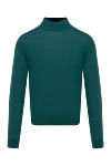 Cesare di Napoli Men's high-collar stand-up jumper made of wool green - High collar stand. 100% wool. Country of manufacture: Italy. Care: specialized cleaning - photo 1