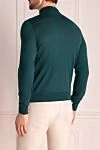 Men's high-collar stand-up jumper made of wool green Cesare di Napoli - High collar stand. 100% wool. Country of manufacture: Italy. Care: specialized cleaning - photo 4