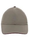 Brunello Cucinelli Beige polyester and polyamide cap for men - logo. 70% polyester, 30% polyamide. Country of manufacture: Italy. Care: specialized cleaning - photo 1