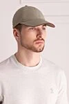 Beige polyester and polyamide cap for men Brunello Cucinelli - logo. 70% polyester, 30% polyamide. Country of manufacture: Italy. Care: specialized cleaning - photo 2