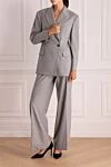 Gray wool pantsuit for women Brunello Cucinelli - 100% wool. Closure: buttons. two side pockets. Country of manufacture: Italy. Care: specialized cleaning - photo 2