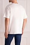 White cotton T-shirt for men Balmain - large drawing logo. 100% cotton. Country of manufacture: Italy. Care: specialized cleaning - photo 4