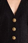 Balmain Black wool vest for women - striped pattern, gilded buttons. buttons. 98% wool, 1% polyamide, 1% polyester. Country of manufacture: Italy. Care: specialized cleaning - photo 5