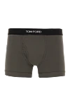 Tom Ford Men's cotton boxer briefs green - brand logo. 100% cotton. Country of manufacture: Italy. Care: specialized cleaning - photo 1