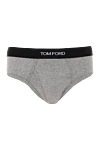 Tom Ford Men's cotton briefs gray - brand logo. 100% cotton. Country of manufacture: Italy. Care: specialized cleaning - photo 1