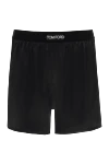 Tom Ford Men's boxers made of silk and elastane black - brand logo. 93% silk, 7% elastane. Country of manufacture: Italy. Care: specialized cleaning - photo 1