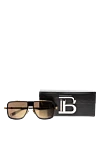 Balmain Black men's metal and plastic sunglasses for sun protection - decorative nozzles. UV protection. plastic, metal. Country of manufacture: Italy. Care: specialized cleaning - photo 5