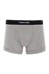 Tom Ford Men's boxers made of cotton and elastane gray - brand logo. 95% cotton, 5% elastane. Country of manufacture: Italy. Care: specialized cleaning - photo 1