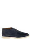 Loro Piana Men's blue suede loafers - Decor: contrast sole. Composition: 100% suede. Country of manufacture: Italy. Care: specialized cleaning - photo 1