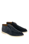 Loro Piana Men's blue suede loafers - Decor: contrast sole. Composition: 100% suede. Country of manufacture: Italy. Care: specialized cleaning - photo 3