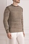 Loro Piana Cashmere long sleeve jumper for men brown - knitted pattern. 100% cashmere. Country of manufacture: Italy. Care: specialized cleaning - photo 3