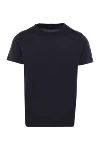 Loro Piana Blue silk and cotton T-shirt for men - 60% silk, 40% cotton. Country of manufacture: Italy. Care: specialized cleaning - photo 1