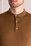 Loro Piana Polo with long sleeves made of wool for men brown - 100% wool. Closure: zipper. Country of manufacture: Italy. Care: specialized cleaning - photo 5