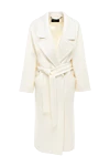 Heresis White wool coat for women - 100% wool. belt. two side pockets. Country of manufacture: Italy. Care: specialized cleaning - photo 1