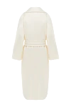 Heresis White wool coat for women - 100% wool. belt. two side pockets. Country of manufacture: Italy. Care: specialized cleaning - photo 7