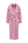 Heresis Pink wool coat for women - Fastener: belt. wide collar. two side pockets. 100% wool. Country of manufacture: Italy. Care: specialized cleaning - photo 1