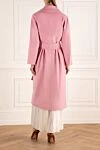 Pink wool coat for women Heresis - Fastener: belt. wide collar. two side pockets. 100% wool. Country of manufacture: Italy. Care: specialized cleaning - photo 4