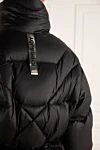 Black polyamide down jacket for women Khrisjoy - buttons, tie. collar stand. Pocket: two side pockets. 100% polyamide. Country of manufacture: Italy. Care: specialized cleaning - photo 6