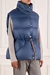 Khrisjoy Women's blue polyamide vest - 100% polyamide. buttons, drawstring. two side pockets. Country of manufacture: Italy. Care: specialized cleaning - photo 3