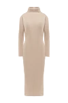 D.Exterior Beige dress for women - high neck, cut on the shoulders. 70% wool, 20% silk, 10% cashmere. Country of manufacture: Italy. Care: specialized cleaning - photo 1