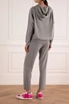 Max&Moi Костюм прогулянковий сірий жіночий - капюшон. три кишені. 60% вовна, 30% кашемір, 10% еластан. блискавка. Країна виробник: Італія. Догляд: спеціалізоване чищення - фото 3