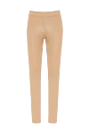 Max&Moi Beige leather leggings for women - 100% genuine leather. elastic belt. Country of manufacture: Italy. Care: specialized cleaning - photo 1