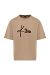 Kiton Футболка бавовняна бежева з фірмовим логотипом - логотип. 100% бавовна. Країна виробник: Італія. Догляд: спеціалізоване чищення - фото 1