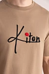 Kiton Футболка бавовняна бежева з фірмовим логотипом - логотип. 100% бавовна. Країна виробник: Італія. Догляд: спеціалізоване чищення - фото 5