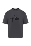 Kiton Футболка чоловіча сіра з бавовняного джерсі з акцентом на лого - логотип. 100% бавовна. Країна виробник: Італія. Догляд: спеціалізоване чищення - фото 1