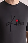Kiton Футболка чоловіча сіра з бавовняного джерсі з акцентом на лого - логотип. 100% бавовна. Країна виробник: Італія. Догляд: спеціалізоване чищення - фото 5