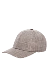 Cesare di Napoli Beige men's cap - 40% cotton, 37% wool, 23% silk. Country of manufacture: Italy. Care: specialized cleaning - photo 3