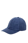 Cesare di Napoli Blue men's cap - 40% cotton, 37% wool, 23% silk. Country of manufacture: Italy. Care: specialized cleaning - photo 3