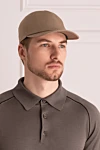 Beige cotton cap for men Cesare di Napoli - 100% cotton. Country of manufacture: Italy. Care: specialized cleaning - photo 2