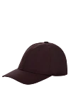 Cesare di Napoli Men's burgundy wool and polyamide cap - 54% wool, 46% polyamide. Country of manufacture: Italy. Care: specialized cleaning - photo 3