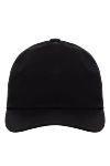 Cesare di Napoli Men's black cotton cap - logo. 100% cotton. Country of manufacture: Italy. Care: specialized cleaning - photo 1