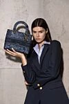 Dior Сумка з бавовни синя жіноча - фантазійний візерунок, позолочений логотип. 100% бавовна. Країна виробник: Італія. Догляд: спеціалізоване чищення - фото 11